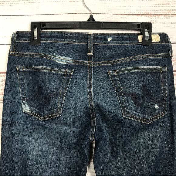 AG Adriano Goldschmied Jean Stlit cigarette paint splatter ripped straight jeans - Picture 4 of 7